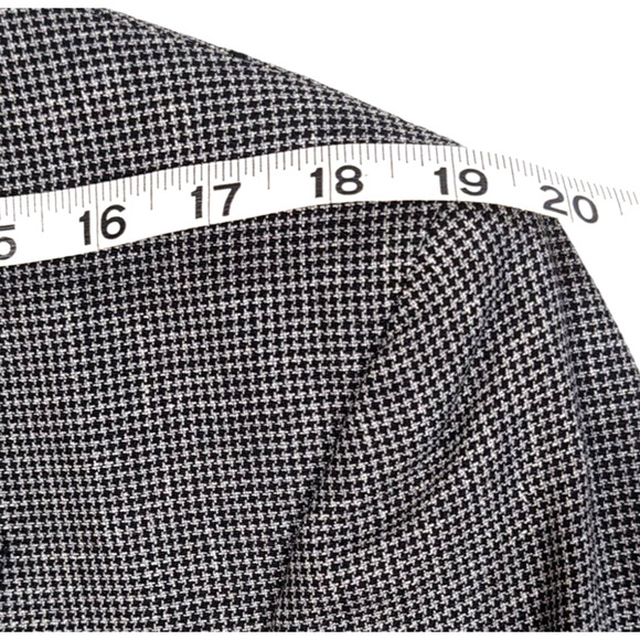 Jos A Bank Silk Wool Sport Coat Men's Size 42L Black White‎ Houndstooth 2 Button - Picture 12 of 16
